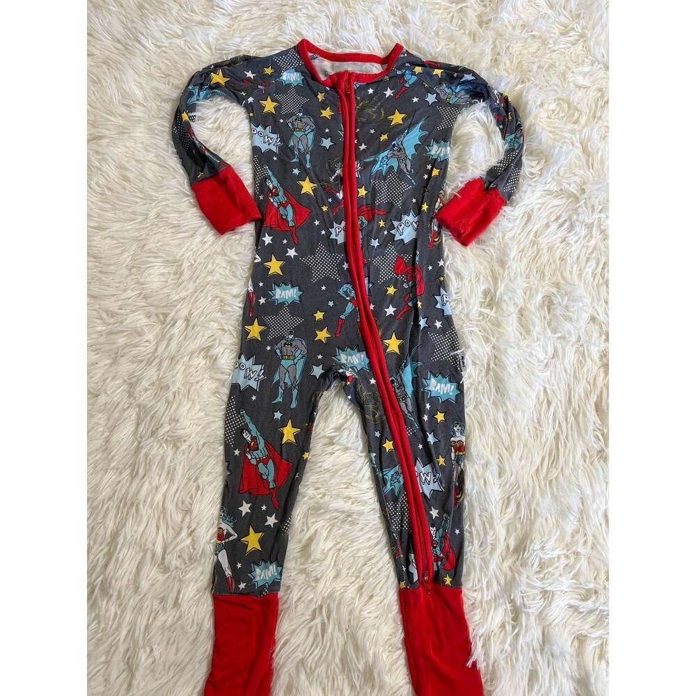 Little sleepies 12-18 month Justice League PJs zippy sleeper bamboo pajamas
